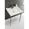 Fauceture KVPB25227W4BB 25-Inch Console Sink with Brass Legs (4-Inch, 3 Hole), White/Brushed Brass KVPB25227W4BB - alternate 6